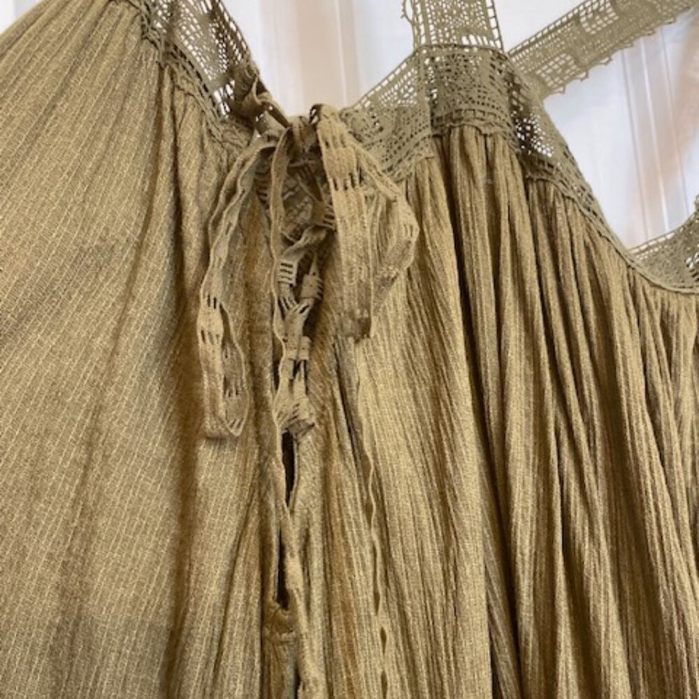 Free People Sweet Thing Tunic Mini Dress Lace Moss Size XS - Picture 5 of 16